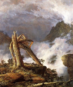 地味なシーン Painting - 山の嵐の風景 ハドソン川 フレデリック・エドウィン教会